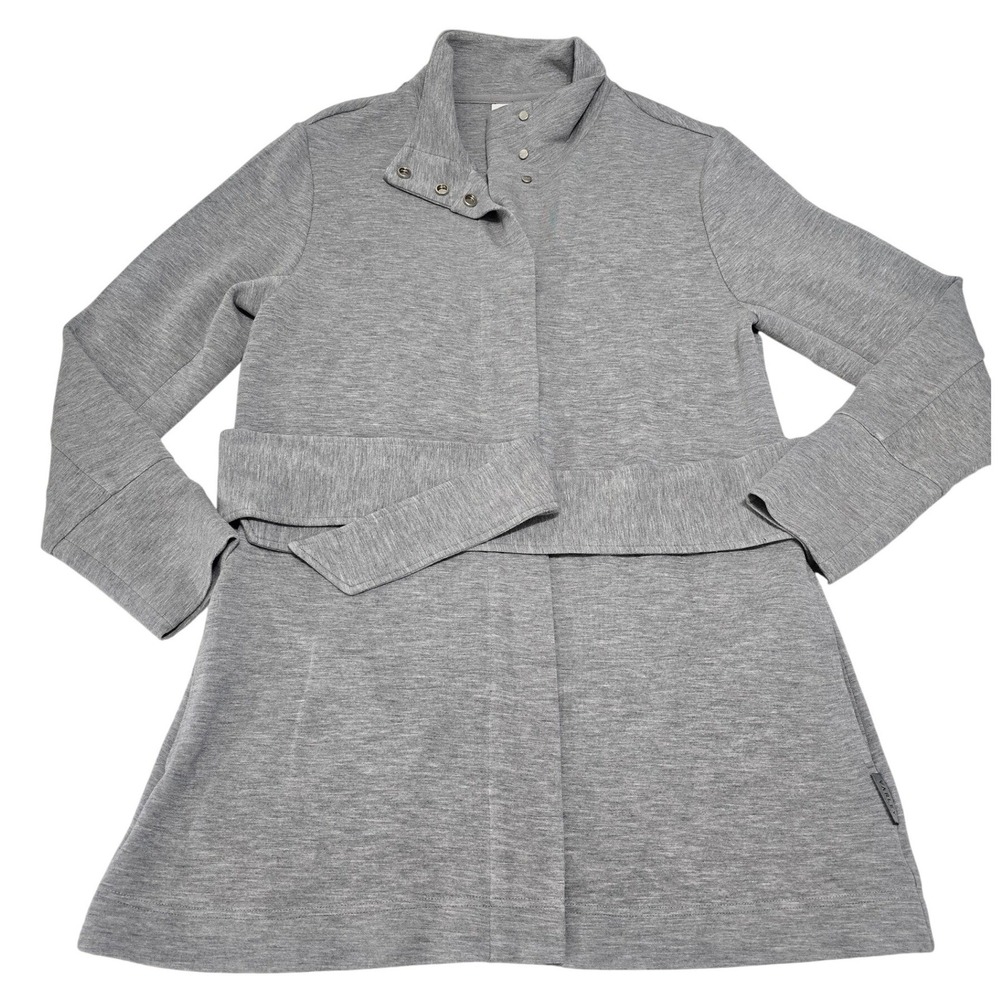 Varley Anset Jacket Grey Marl Funnel Neck Belted‎ Double Face VAR01082 Large